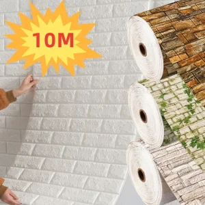 70cm x 1/5/10m 3d papel de parede decoração auto-adesivo espuma antiga tijolo papel de parede sala estar quarto à prova dwaterproof água 3d adesivo de parede