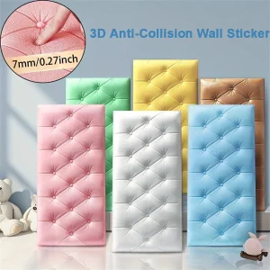 Adesivos de parede 3d papel de parede auto-adesivo engrossar tatami anti-colisão tapete de parede almofada crianças quarto sala de estar almofada de espuma macia