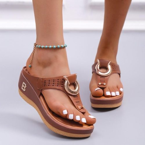 FFOrder Herringbone Wedge Sandals