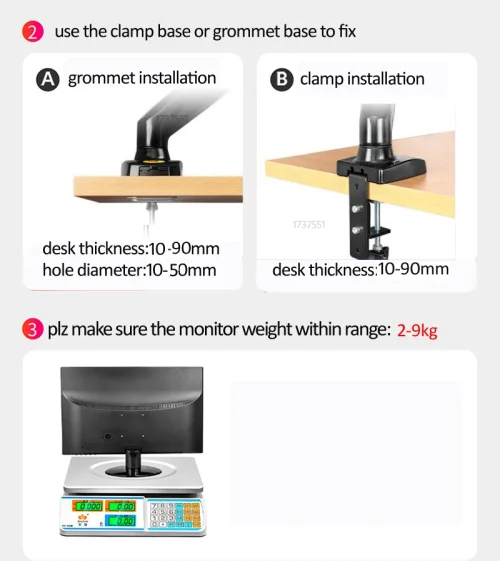 Nb nova mola a gás f160 17 "-27" 30 "suporte de monitor duplo braço desktop 360 girar suporte de computador 2-9kg suporte de monitor porta usb3.0 - Imagem 57