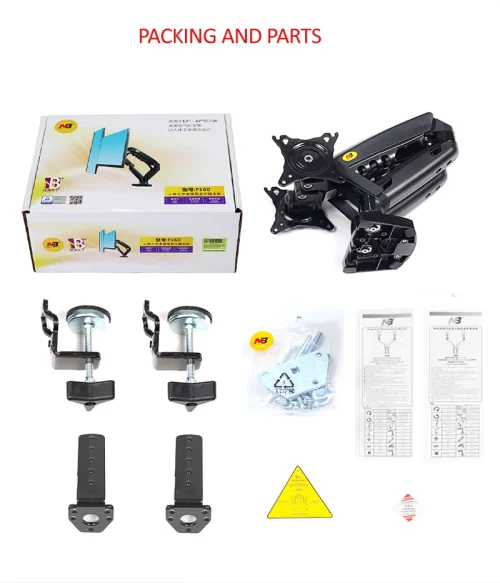 Nb nova mola a gás f160 17 "-27" 30 "suporte de monitor duplo braço desktop 360 girar suporte de computador 2-9kg suporte de monitor porta usb3.0 - Imagem 47