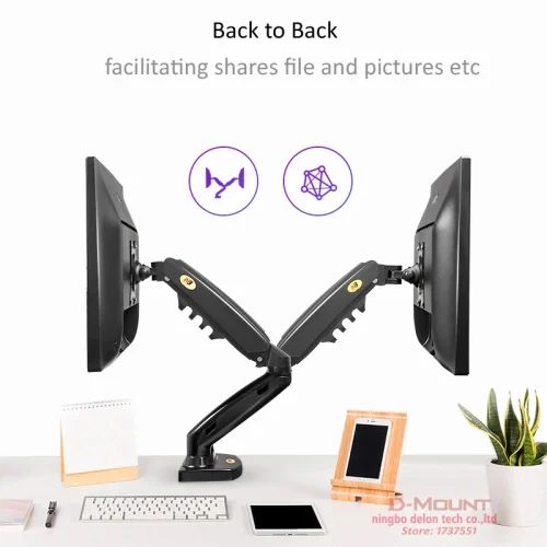 Nb nova mola a gás f160 17 "-27" 30 "suporte de monitor duplo braço desktop 360 girar suporte de computador 2-9kg suporte de monitor porta usb3.0 - Imagem 38