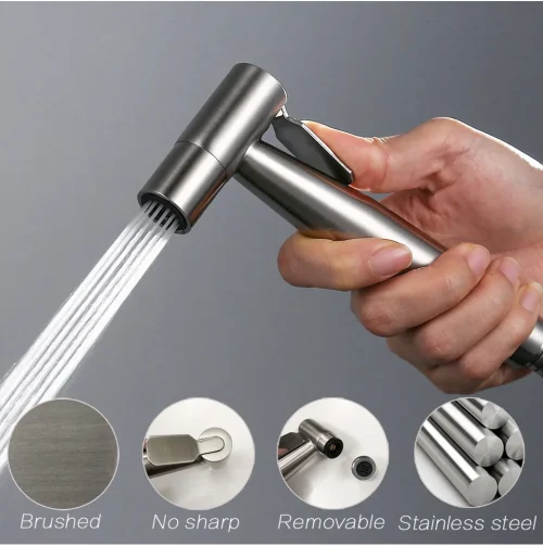 Handheld bidé conjunto pulverizador para o banheiro de aço inoxidável mão bidé torneira para o banheiro mão pulverizador chuveiro cabeça auto limpeza - Imagem 12