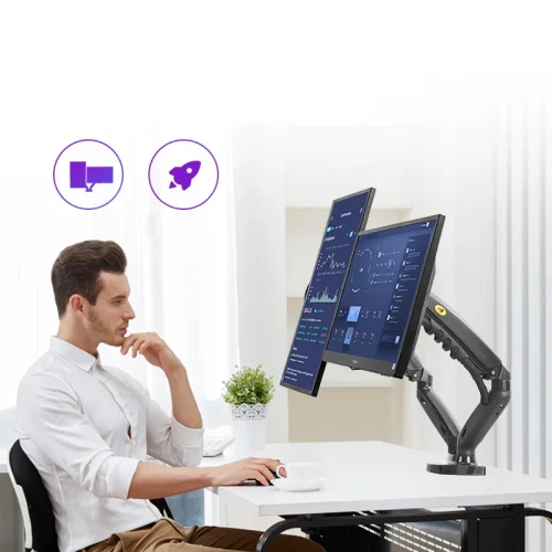 Nb nova mola a gás f160 17 "-27" 30 "suporte de monitor duplo braço desktop 360 girar suporte de computador 2-9kg suporte de monitor porta usb3.0 - Imagem 34