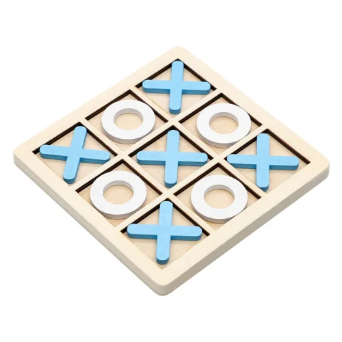 Jogo de tabuleiro Tic Tac Toe de madeira maciça – perfeito para diversão familiar e entretenimento no quintal! - Imagem 6