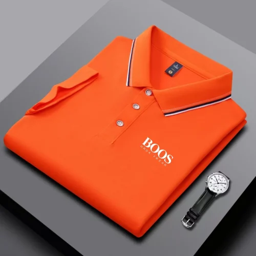 Camisa polo masculina casual de manga curta bordada, moderna, respirável, confortável e versátil - Imagem 9
