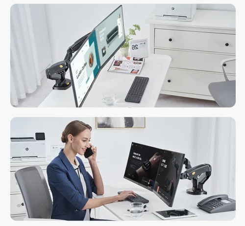 Nb nova mola a gás f160 17 "-27" 30 "suporte de monitor duplo braço desktop 360 girar suporte de computador 2-9kg suporte de monitor porta usb3.0 - Imagem 22