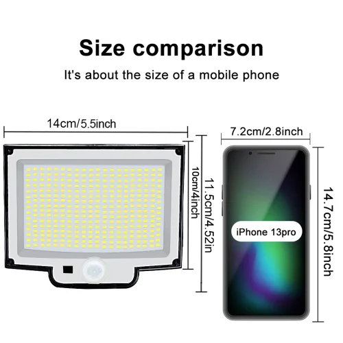 106/318 LED luz solar ao ar livre 328 holofotes LED IP65 à prova d'água sensor de movimento luzes de segurança de inundação solar humana 3 modos - Imagem 39