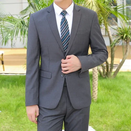Novo (blazer + calças) moda masculina negócios cavalheiro estilo italiano fino cor sólida terno profissional casamento noivo melhor homem terno - Imagem 14