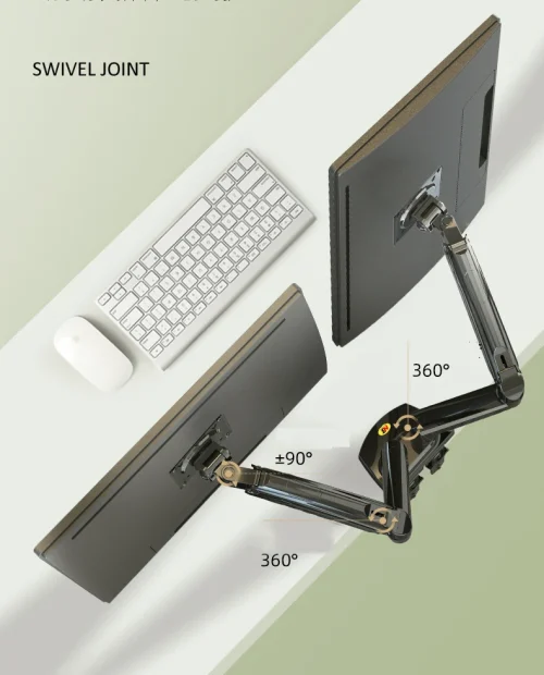 Nb nova mola a gás f160 17 "-27" 30 "suporte de monitor duplo braço desktop 360 girar suporte de computador 2-9kg suporte de monitor porta usb3.0 - Imagem 26
