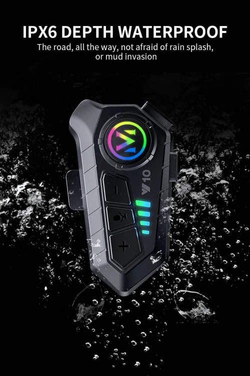 Y10 capacete de motocicleta fone de ouvido Bluetooth conectar 2 telefones ao mesmo tempo IPX6 à prova d'água as grandes baterias 48 horas - Imagem 17
