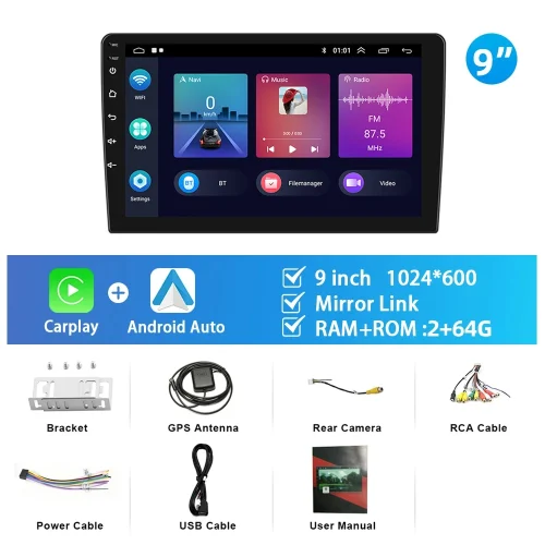 Podofo 10.1 "/9"/7 "android rádio do carro 2din multimídia player de vídeo carplay android auto estéreo do carro para toyota volkswagen hyundai - Imagem 9