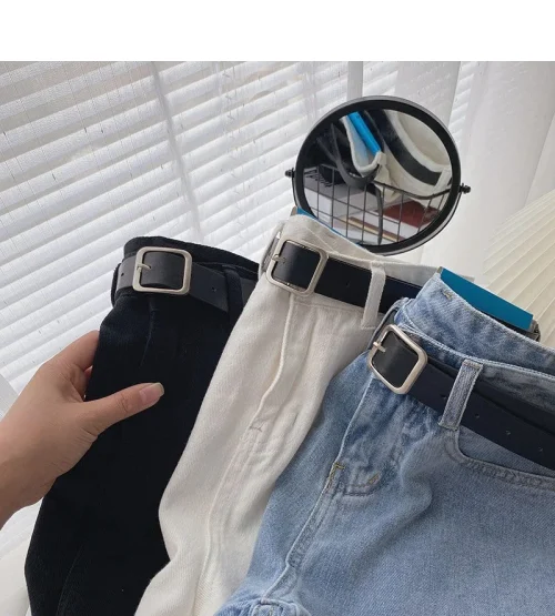Novos shorts jeans femininos de cintura alta, verão, finos, soltos, emagrecedores, curvos, linha A, perna larga, jeans da moda, 2021 - Imagem 22