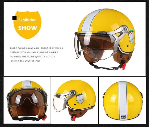 Vintage tt & cocascos capacete da motocicleta jet com viseira moto equitação 3/4 aberto meio capacete retro scooter capacete moto - Imagem 21