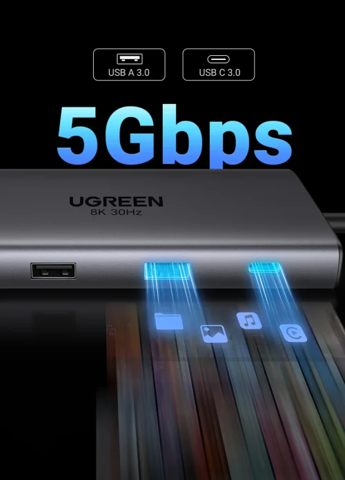 UGREEN Dual HDMI USB-C HUB 8K 4K Adaptador HDMI 10 em 1 Divisor com RJ45 USB3.0 PD 100W Dock para MacBook Pro Air Laptop USB HUB - Imagem 28