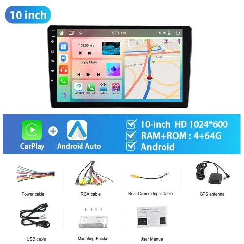 Podofo 10.1 "/9"/7 "android rádio do carro 2din multimídia player de vídeo carplay android auto estéreo do carro para toyota volkswagen hyundai - Imagem 10