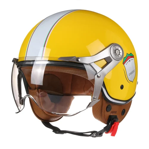Vintage tt & cocascos capacete da motocicleta jet com viseira moto equitação 3/4 aberto meio capacete retro scooter capacete moto - Imagem 12