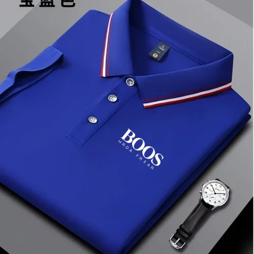 Camisa polo masculina casual de manga curta bordada, moderna, respirável, confortável e versátil - Imagem 7