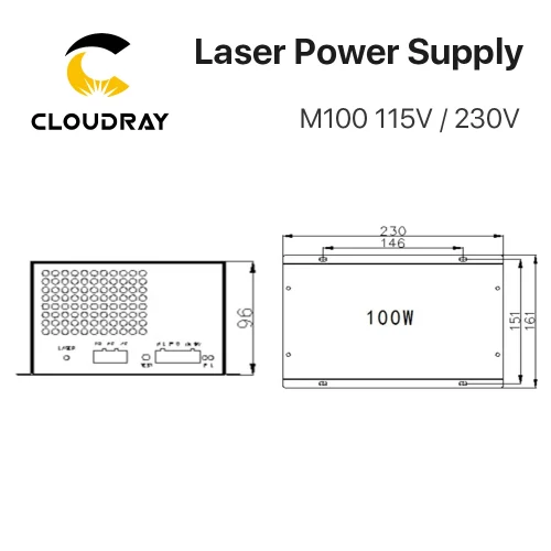 Cloudray-Fonte de Alimentação Laser para Gravação e Corte, CO2, M100W, 80-100W - Imagem 4