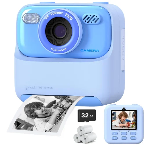 AMORUS Crianças Câmera Instantânea 1080P HD Lente Dupla Selfie Câmera Digital para Meninas Meninos Presentes de Aniversário de Natal Brinquedos Com Impressão 32G - Imagem 15