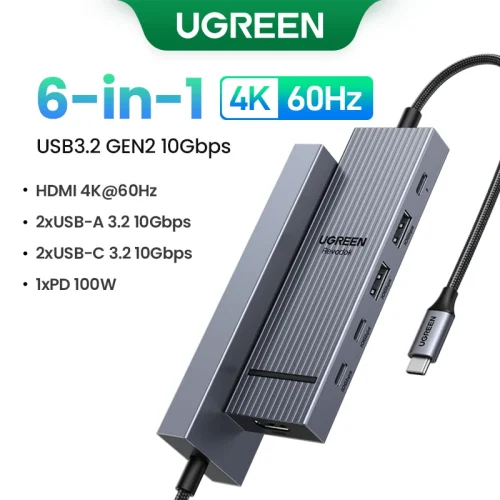 UGREEN Dual HDMI USB-C HUB 8K 4K Adaptador HDMI 10 em 1 Divisor com RJ45 USB3.0 PD 100W Dock para MacBook Pro Air Laptop USB HUB - Imagem 18