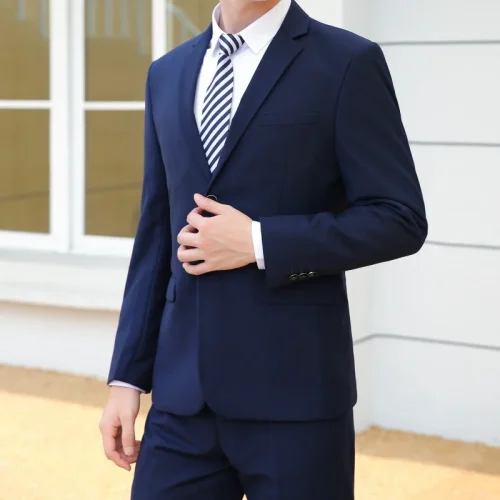 Novo (blazer + calças) moda masculina negócios cavalheiro estilo italiano fino cor sólida terno profissional casamento noivo melhor homem terno - Imagem 18