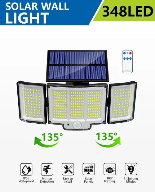 106/318 LED luz solar ao ar livre 328 holofotes LED IP65 à prova d'água sensor de movimento luzes de segurança de inundação solar humana 3 modos - Imagem 41