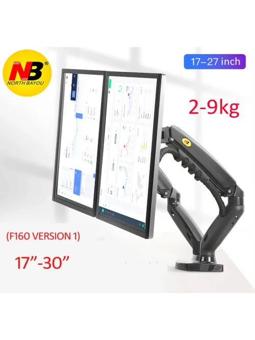 Nb nova mola a gás f160 17 "-27" 30 "suporte de monitor duplo braço desktop 360 girar suporte de computador 2-9kg suporte de monitor porta usb3.0 - Imagem 32