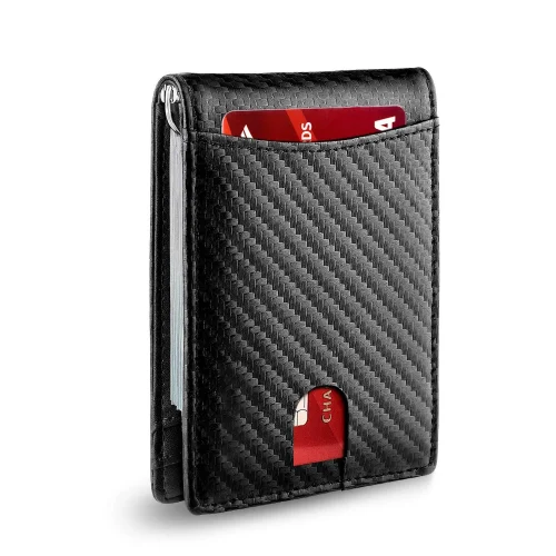 Carteira masculina minimalista barreira rfid multifuncional ultra-fino carteira de cartão dobrável e portátil para bolsas de titular de cartão masculino