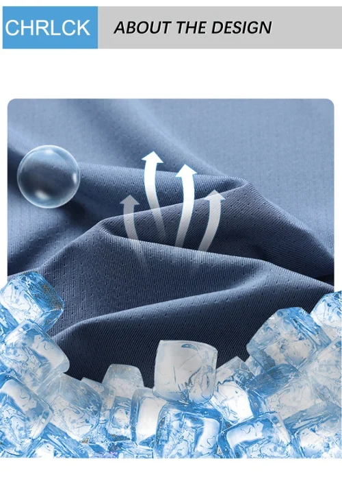 Chrlck camisetas masculinas de secagem rápida, respirável, caminhadas, pesca, elasticidade macia, esportes ao ar livre, camisa curta, verão - Imagem 14