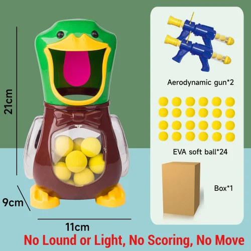Brinquedos de pato de tiro com fome, jogo de alvo de tiro infantil, arma movida a ar, bala macia e pontuação eletrônica, brinquedos de pato removíveis - Imagem 10