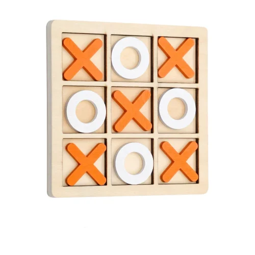 Jogo de tabuleiro Tic Tac Toe de madeira maciça – perfeito para diversão familiar e entretenimento no quintal! - Imagem 5