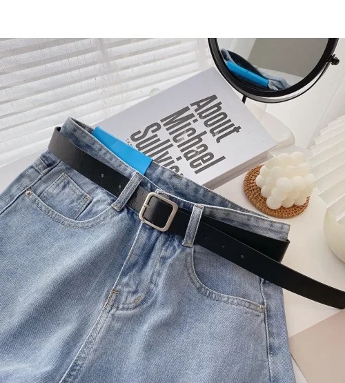 Novos shorts jeans femininos de cintura alta, verão, finos, soltos, emagrecedores, curvos, linha A, perna larga, jeans da moda, 2021 - Imagem 32