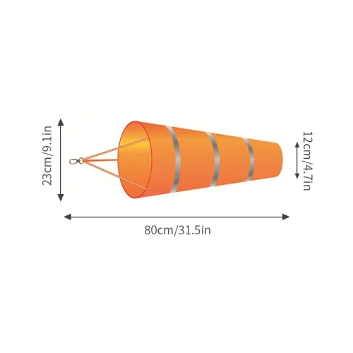 60/80/100cm windsock ao ar livre medição de direção do vento cinto reflexivo rip-stop cata-vento para aeroporto aviação jardim fazenda - Imagem 16