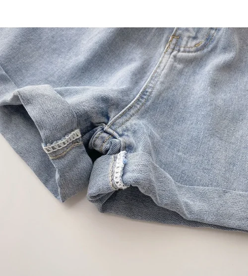 Novos shorts jeans femininos de cintura alta, verão, finos, soltos, emagrecedores, curvos, linha A, perna larga, jeans da moda, 2021 - Imagem 35