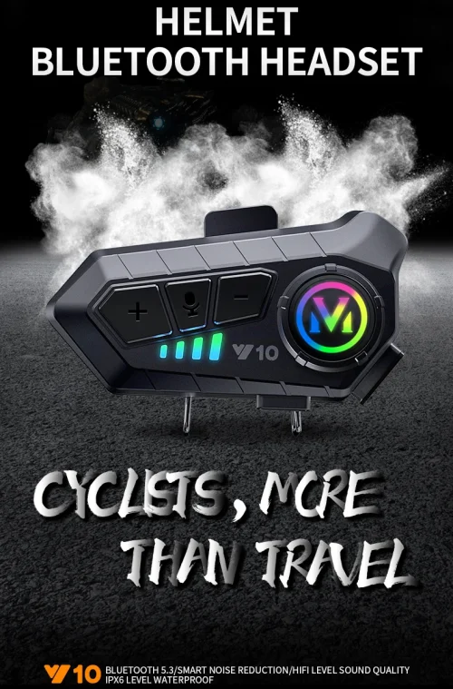 Y10 capacete de motocicleta fone de ouvido Bluetooth conectar 2 telefones ao mesmo tempo IPX6 à prova d'água as grandes baterias 48 horas - Imagem 9