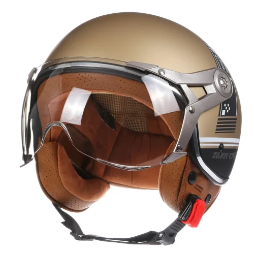 Vintage tt & cocascos capacete da motocicleta jet com viseira moto equitação 3/4 aberto meio capacete retro scooter capacete moto - Imagem 9