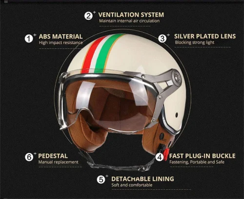 Vintage tt & cocascos capacete da motocicleta jet com viseira moto equitação 3/4 aberto meio capacete retro scooter capacete moto - Imagem 17