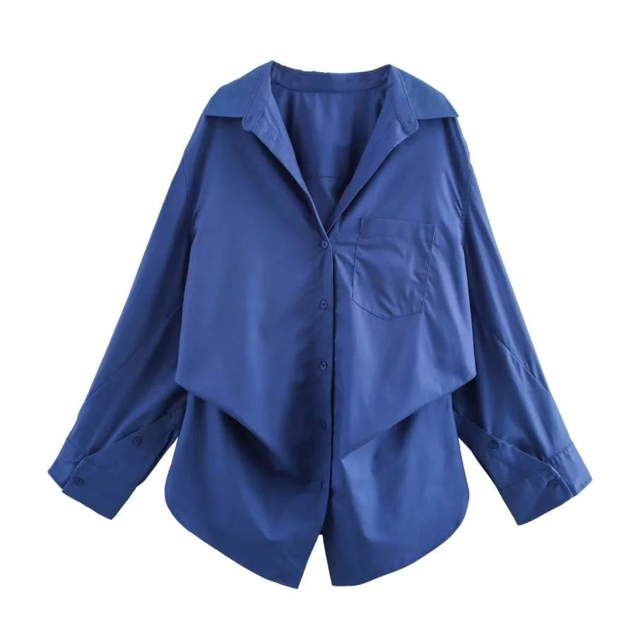 ETJ 2025 Primavera novo design de moda feminina simples versão solta de camisa de popeline de manga comprida tudo-em-um casual e confortável - Imagem 8