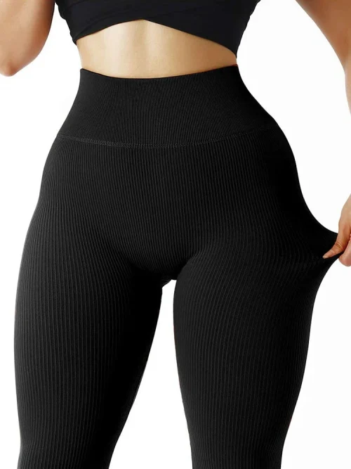Calça legging feminina de cintura alta sem costura, calça skinny elástica casual para corrida ao ar livre, outono, calça de compressão - Imagem 6