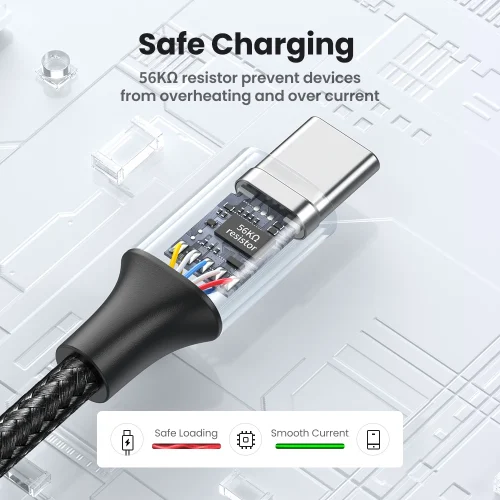 UGREEN-USB Tipo C Cabo de carregamento rápido de dados, 3A, 18W, apto para Xiaomi, Samsung Galaxy S24, iPhone 15, iPad, Poco - Imagem 5