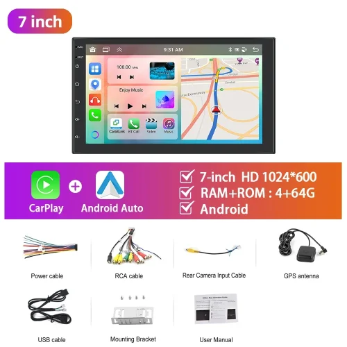 Podofo 10.1 "/9"/7 "android rádio do carro 2din multimídia player de vídeo carplay android auto estéreo do carro para toyota volkswagen hyundai - Imagem 11