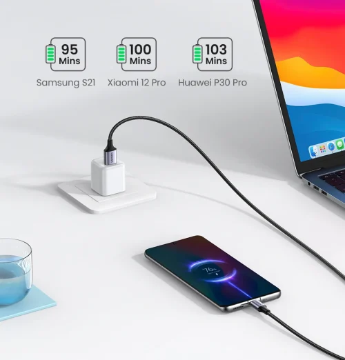 UGREEN-USB Tipo C Cabo de carregamento rápido de dados, 3A, 18W, apto para Xiaomi, Samsung Galaxy S24, iPhone 15, iPad, Poco - Imagem 17
