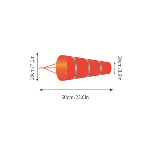 60/80/100cm windsock ao ar livre medição de direção do vento cinto reflexivo rip-stop cata-vento para aeroporto aviação jardim fazenda - Imagem 14
