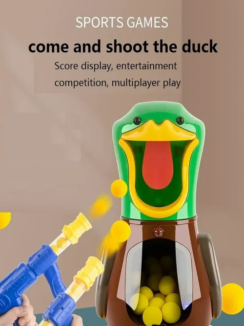 Brinquedos de pato de tiro com fome, jogo de alvo de tiro infantil, arma movida a ar, bala macia e pontuação eletrônica, brinquedos de pato removíveis - Imagem 13