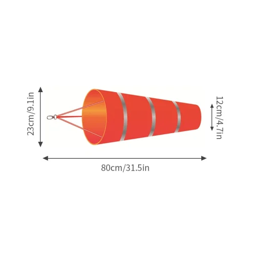 60/80/100cm windsock ao ar livre medição de direção do vento cinto reflexivo rip-stop cata-vento para aeroporto aviação jardim fazenda - Imagem 11