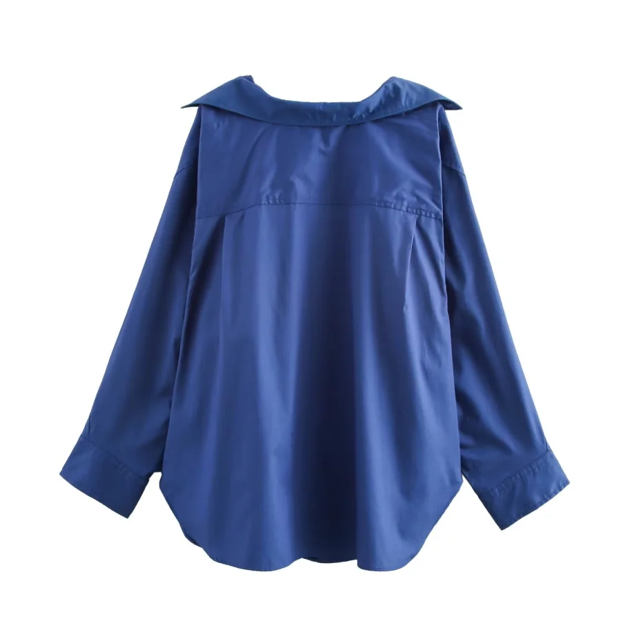 ETJ 2025 Primavera novo design de moda feminina simples versão solta de camisa de popeline de manga comprida tudo-em-um casual e confortável - Imagem 12