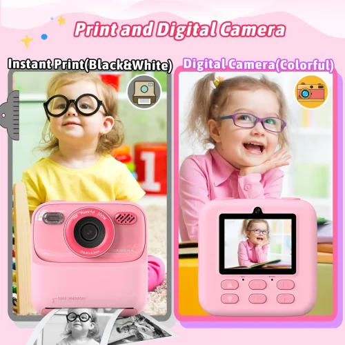 AMORUS Crianças Câmera Instantânea 1080P HD Lente Dupla Selfie Câmera Digital para Meninas Meninos Presentes de Aniversário de Natal Brinquedos Com Impressão 32G - Imagem 16