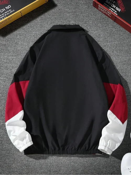 Jaqueta masculina com blocos de cores, leve, casual, para viagem, à prova de vento e resistente ao desgaste, tecido de alta qualidade, presente para namorado - Imagem 2