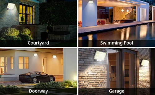 106/318 LED luz solar ao ar livre 328 holofotes LED IP65 à prova d'água sensor de movimento luzes de segurança de inundação solar humana 3 modos - Imagem 26